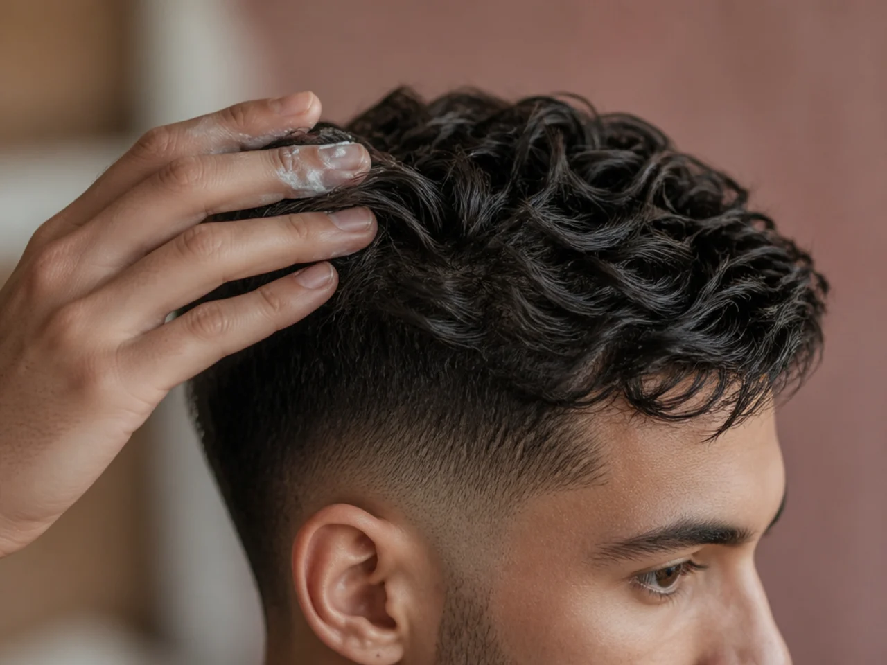 Matte clay being worked into a textured low fade