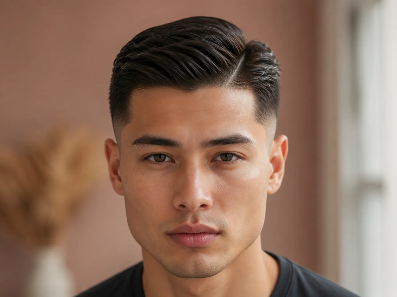 A textured cut flattened by shine product