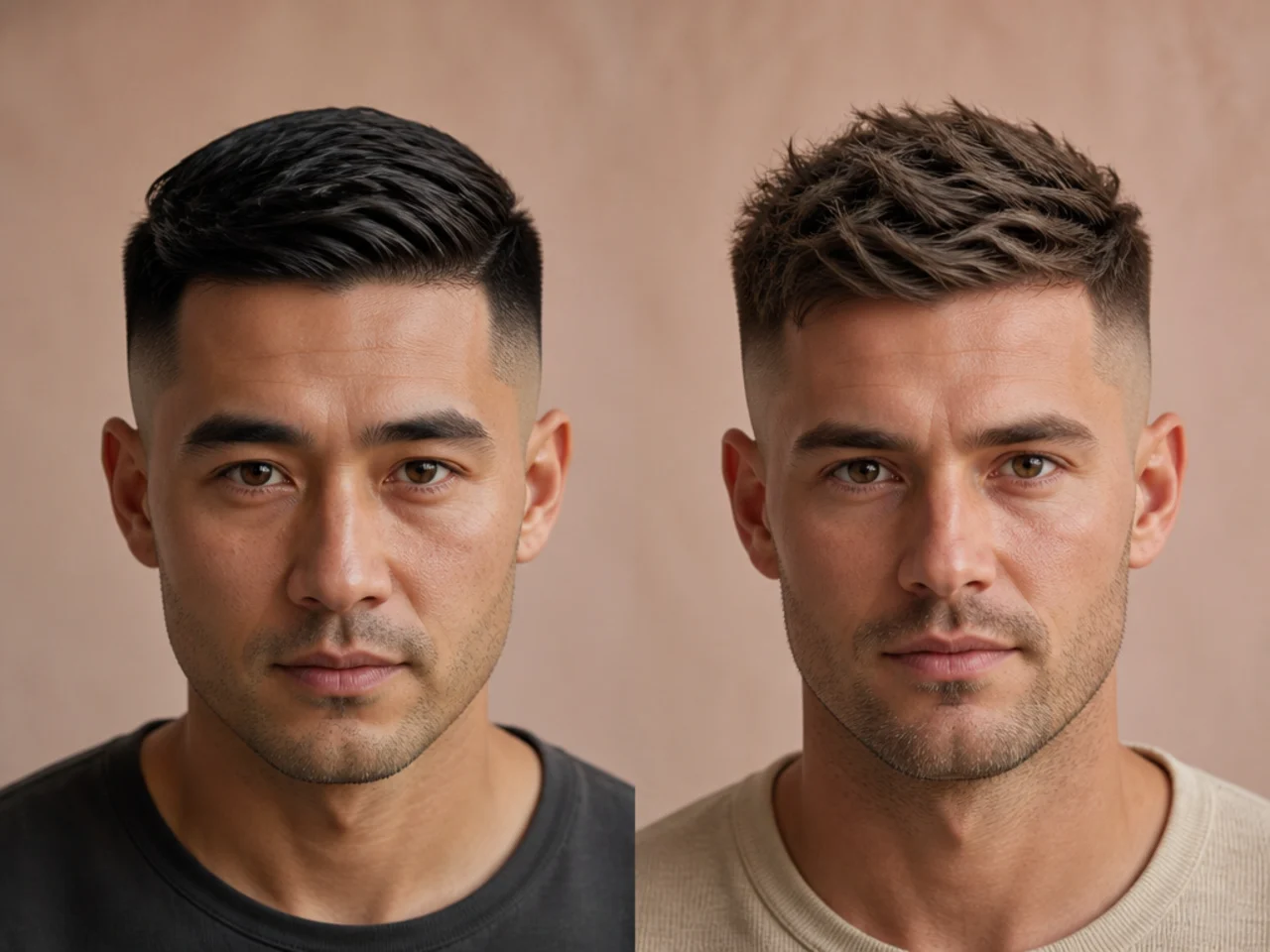 A finish comparison between paste and fibre on short hair