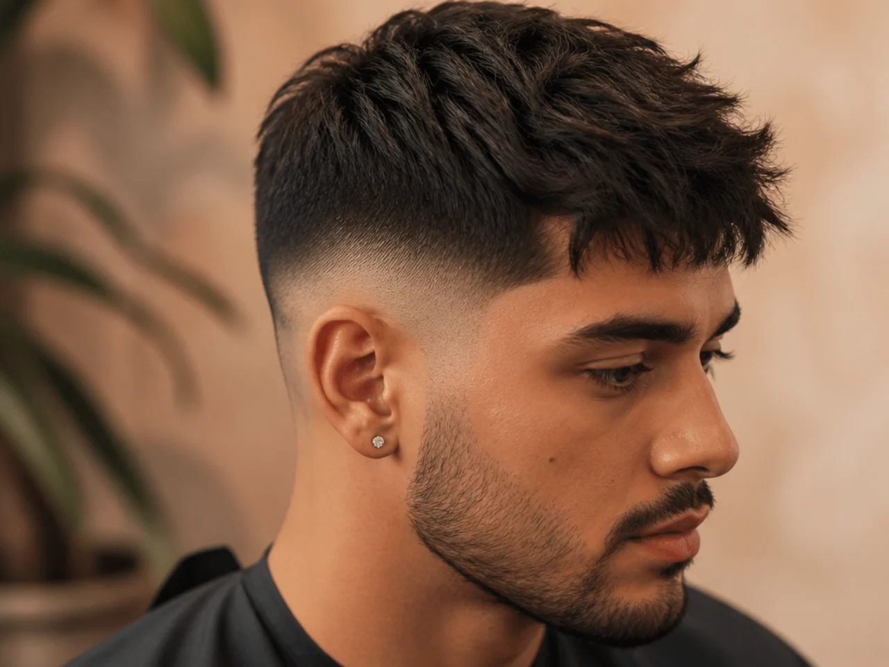 A short textured mid fade
