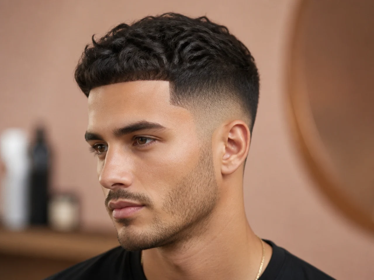 A textured mid fade with a line-up