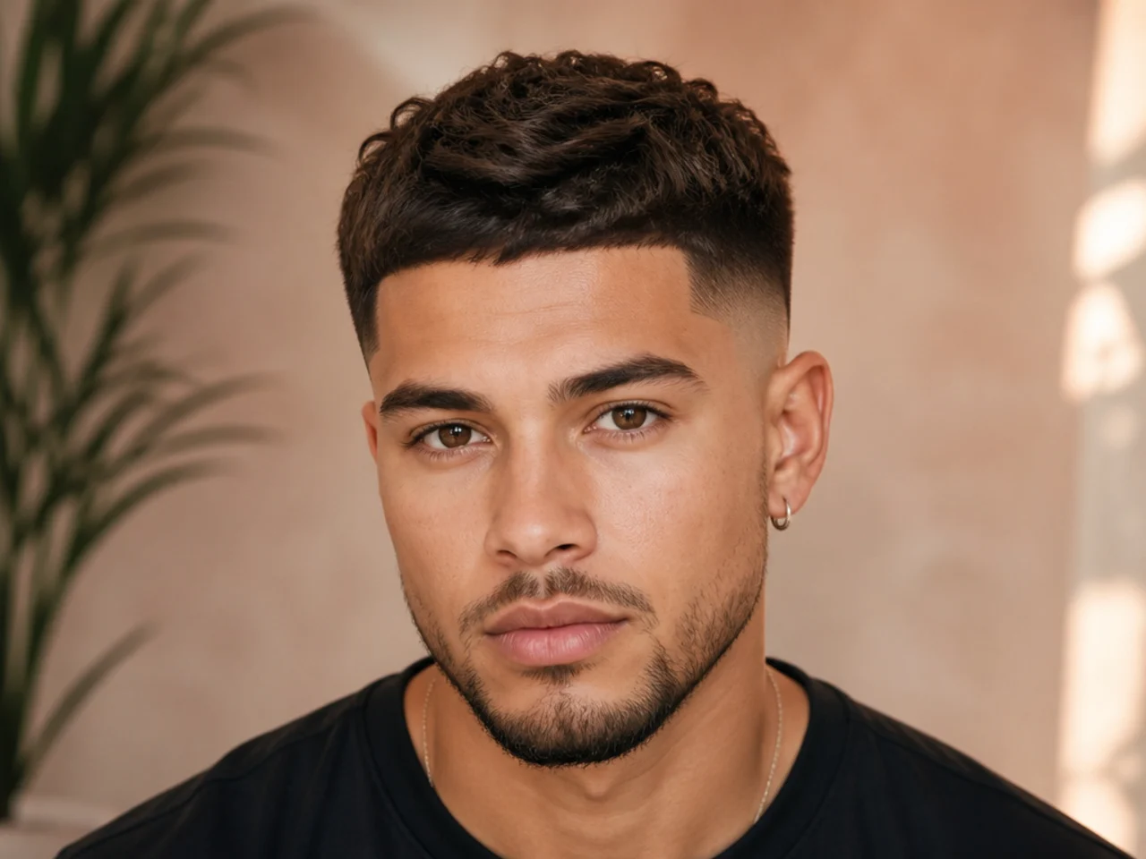 A textured mid skin fade