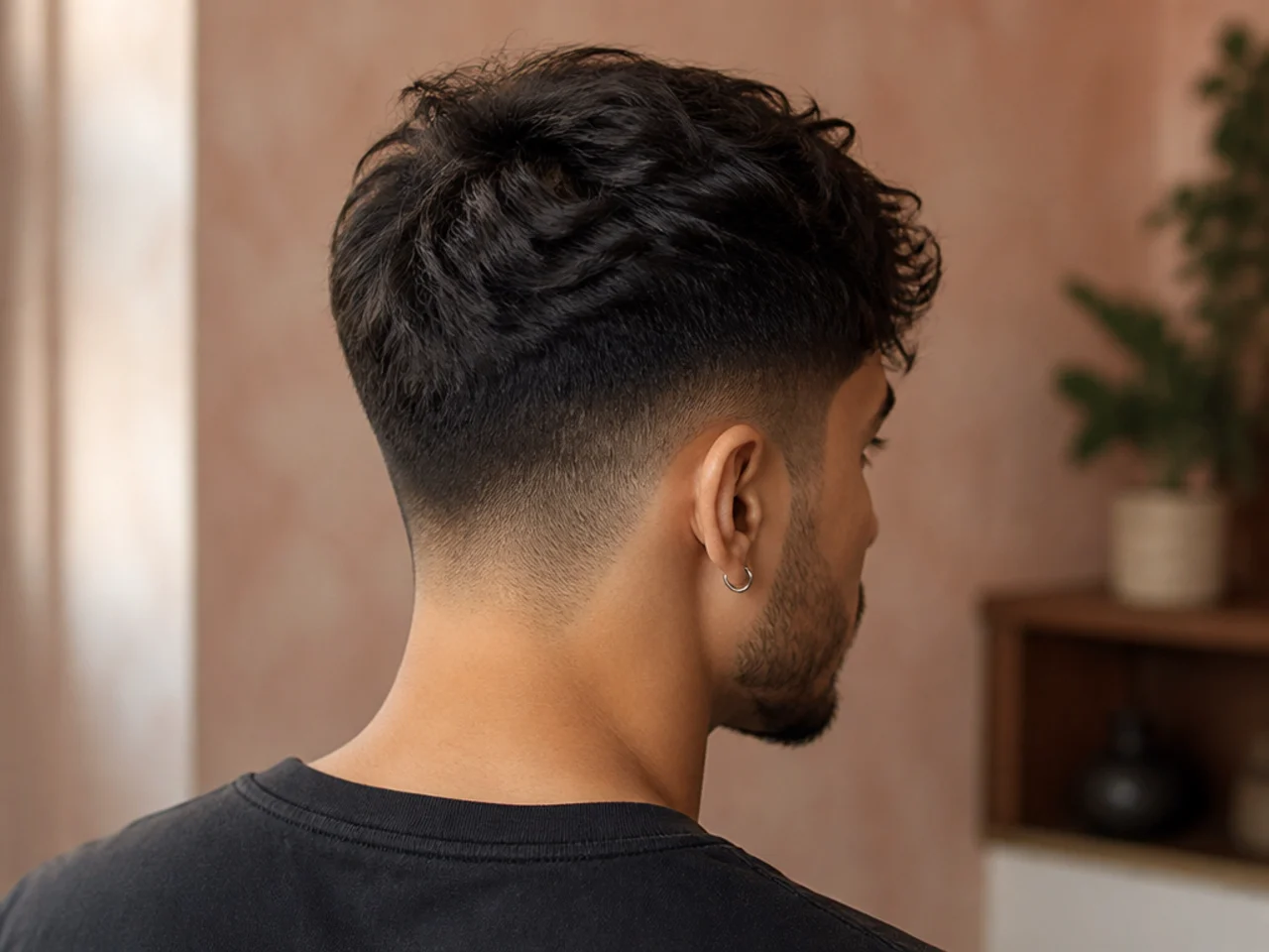 A textured mid fade at week four