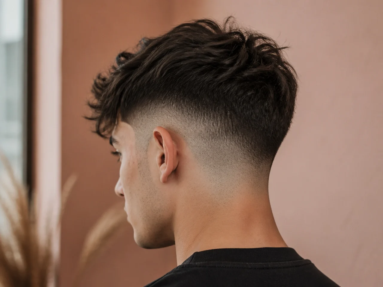 A textured fringe with a mid fade
