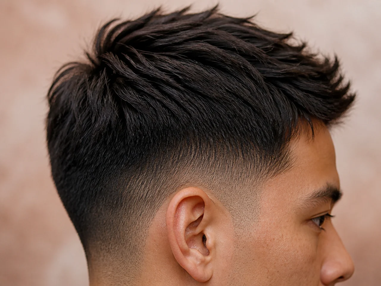 Texture cut only at the outer edge of a haircut