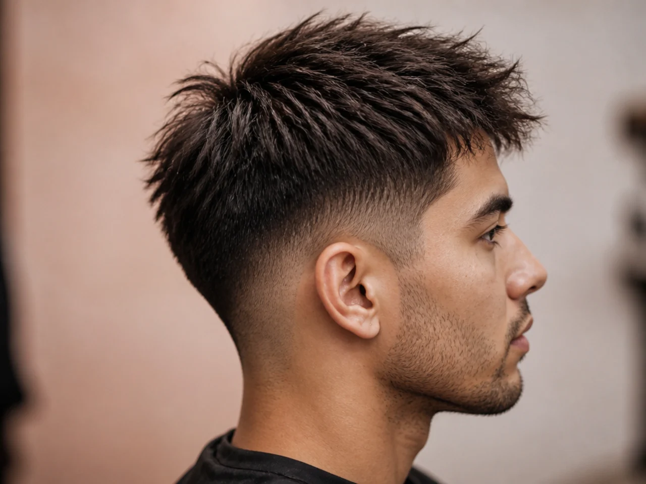 A point cut haircut several weeks after the appointment