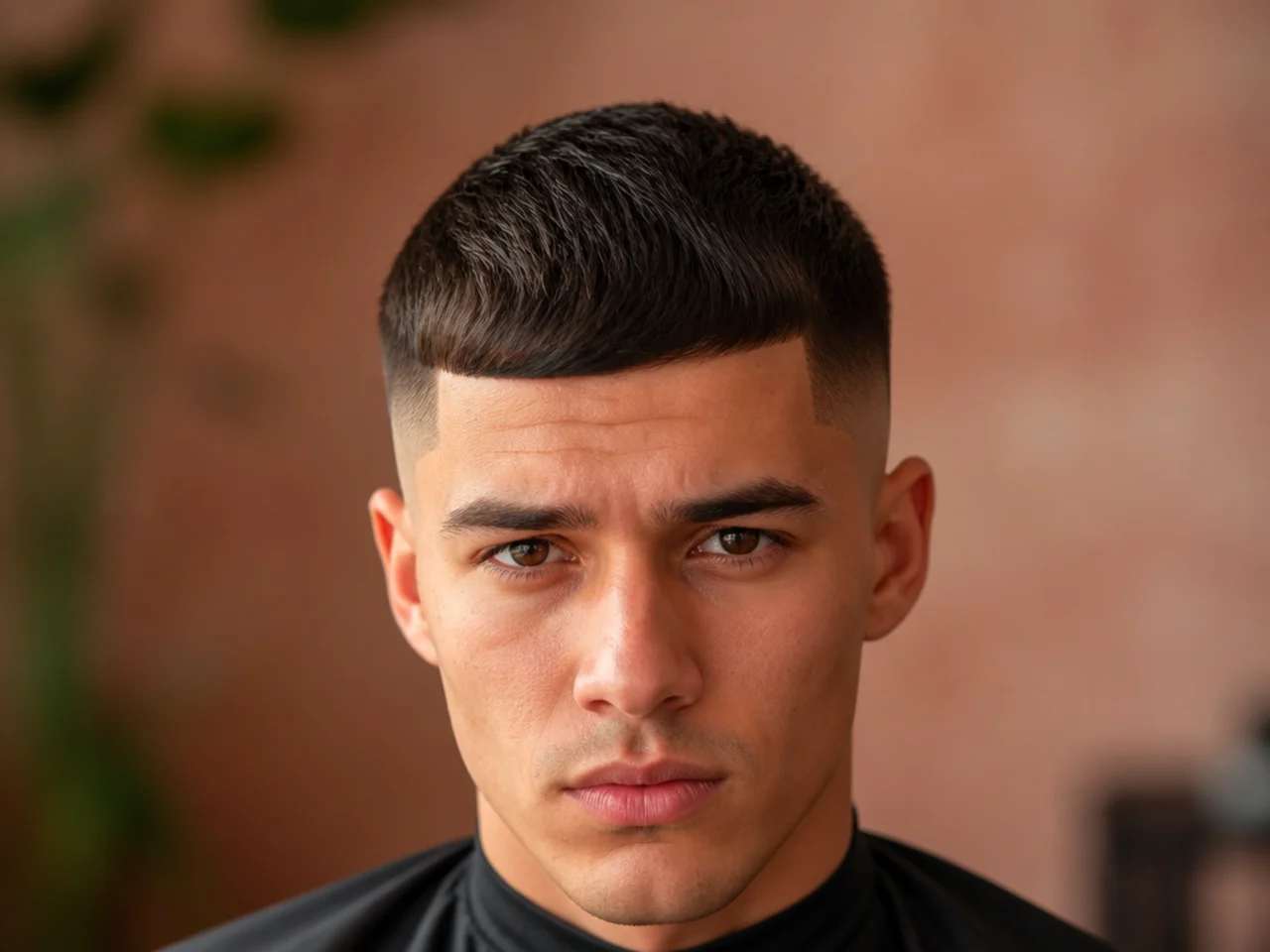 A haircut showing a hard shelf left by thinning shears