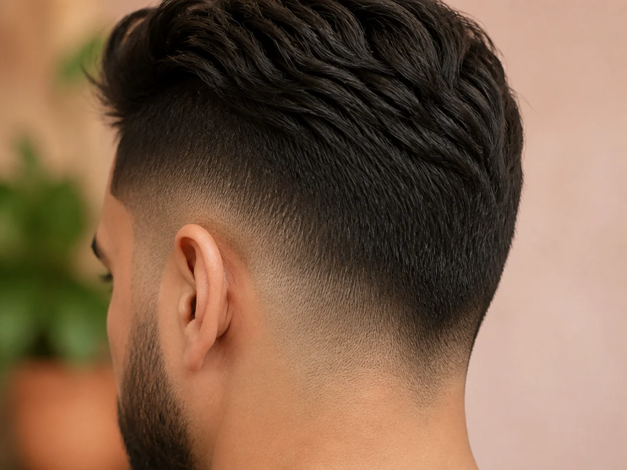 Length left at the lower back of the head