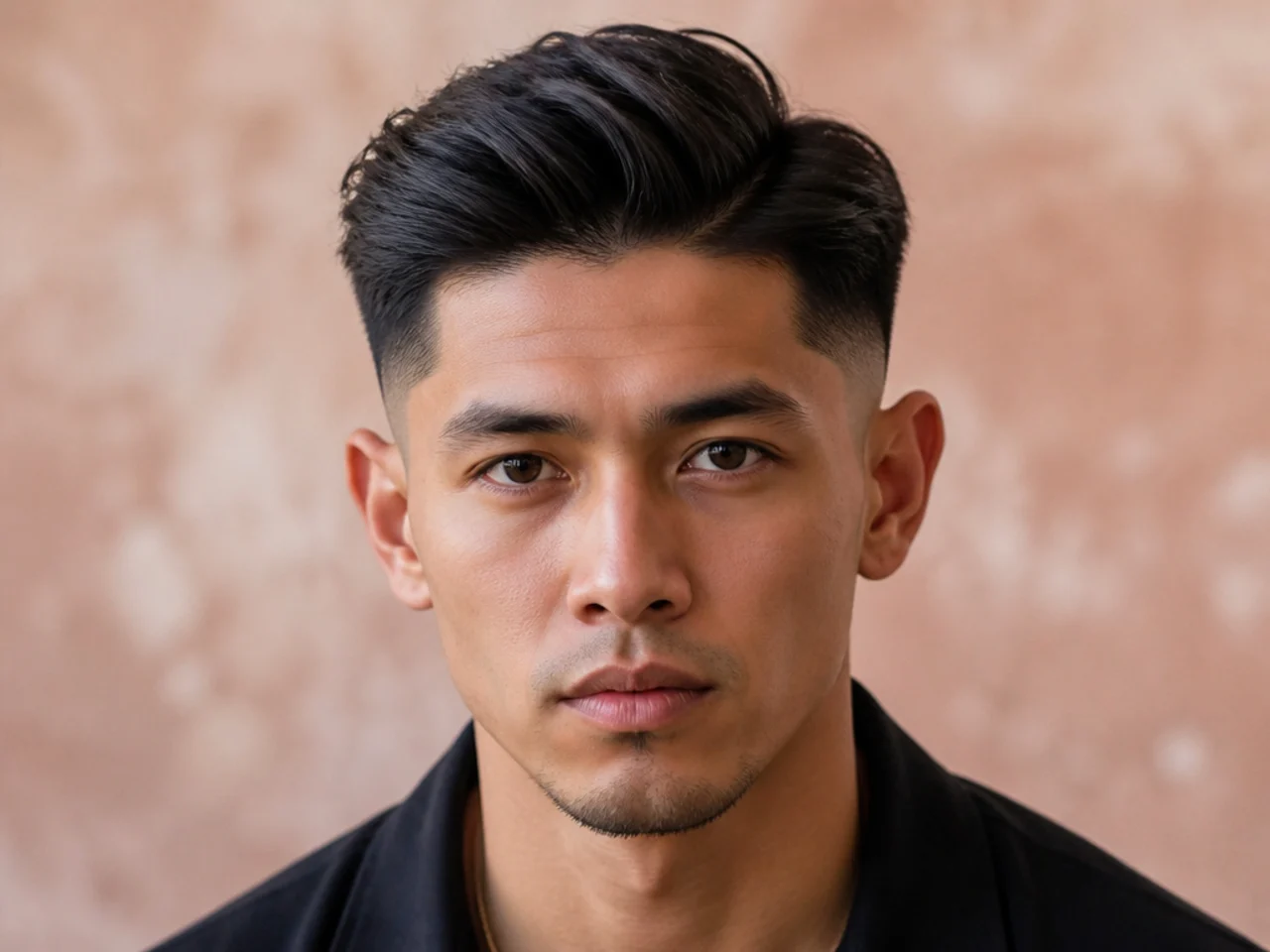 Thick hair flaring outward above the ears