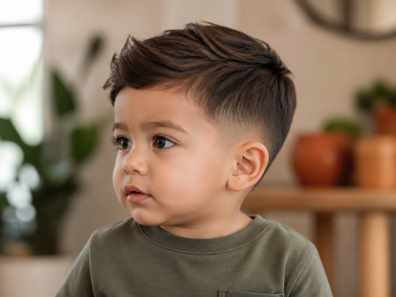 A toddler with a soft taper and a longer top