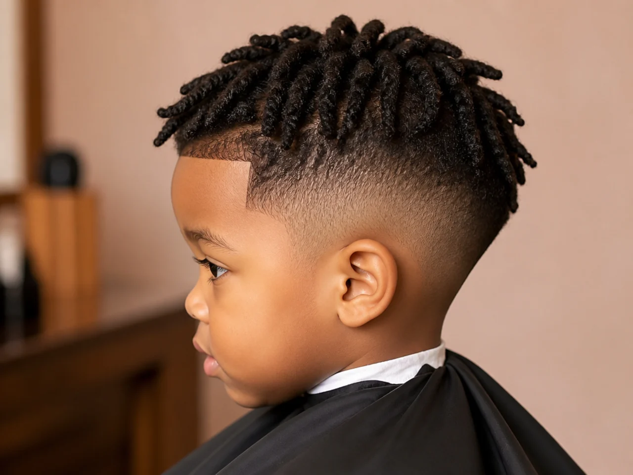 A toddler with loosely set twists