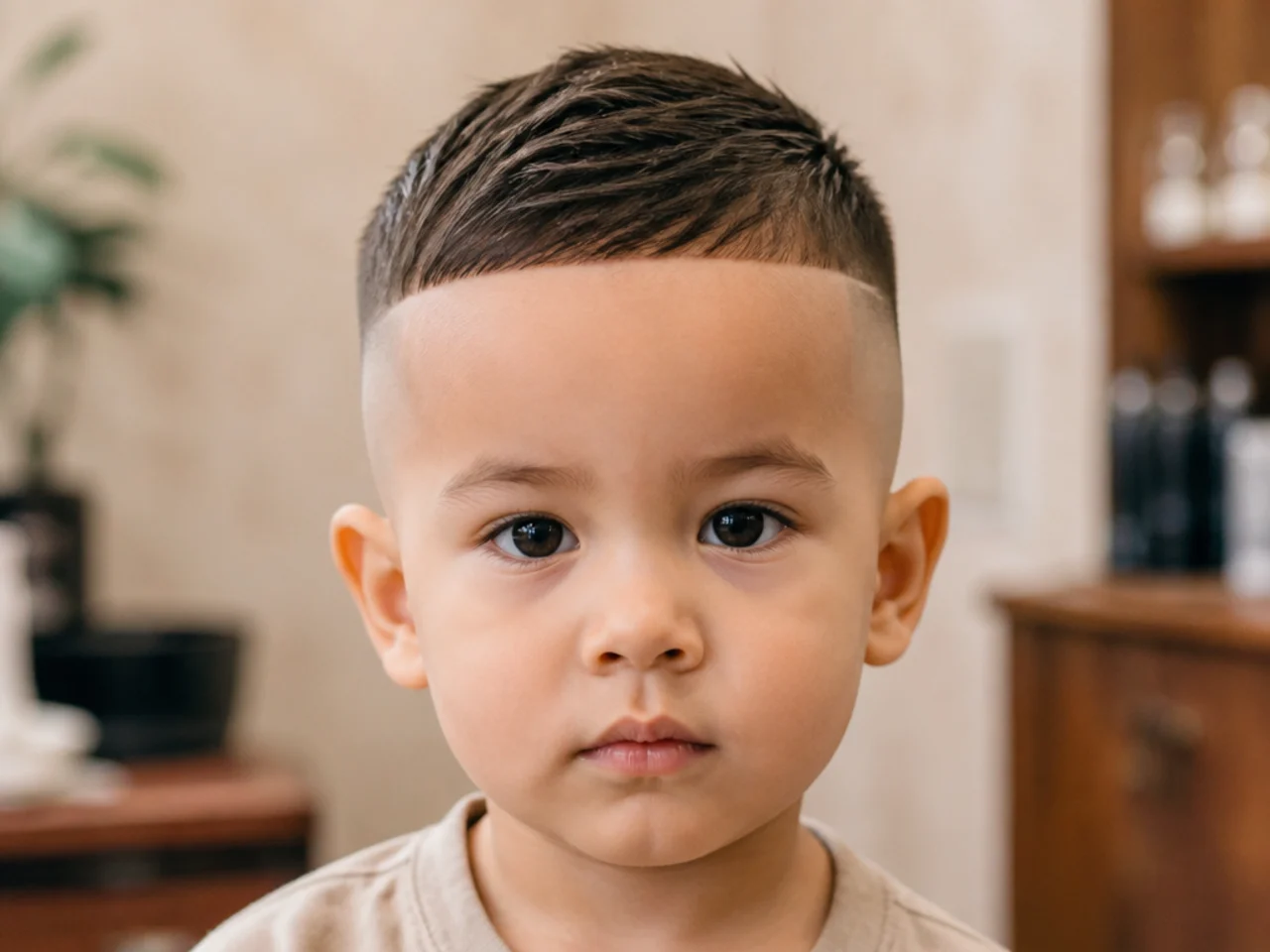 A clipper line cut too high on a toddler's head