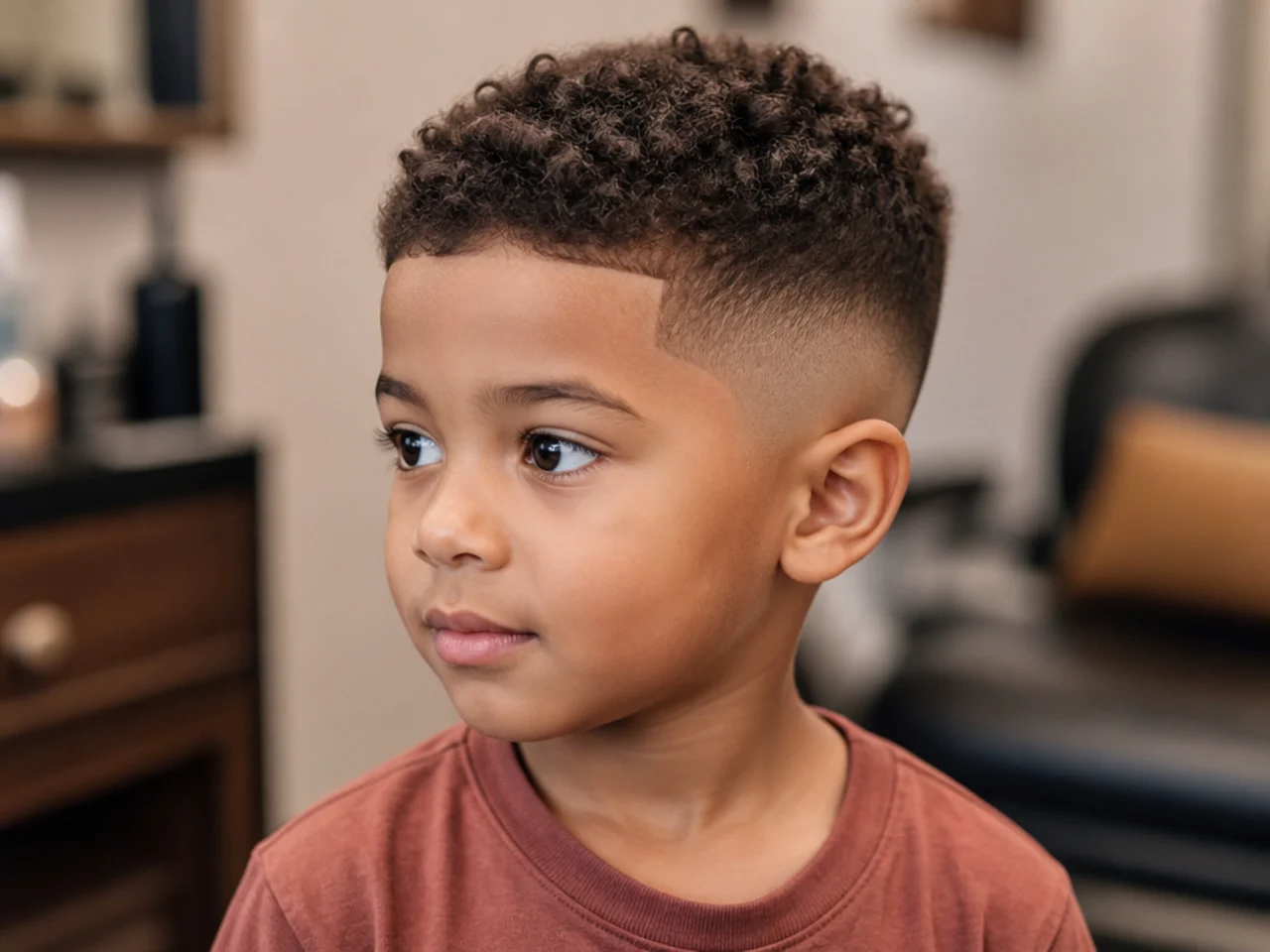 A neat haircut on an older child