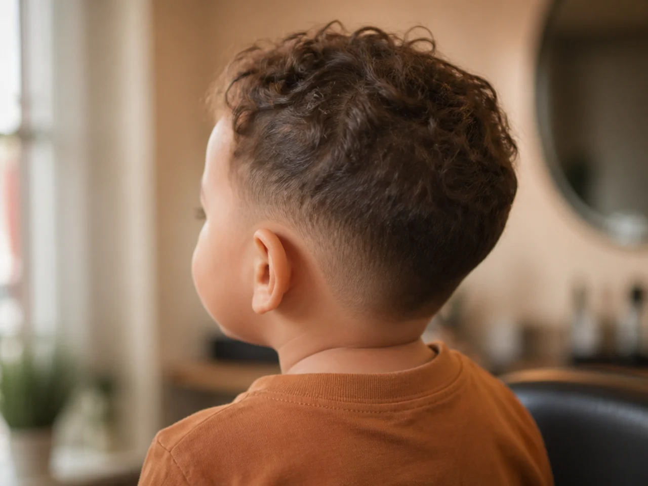 A toddler with a simple haircut and no styling product