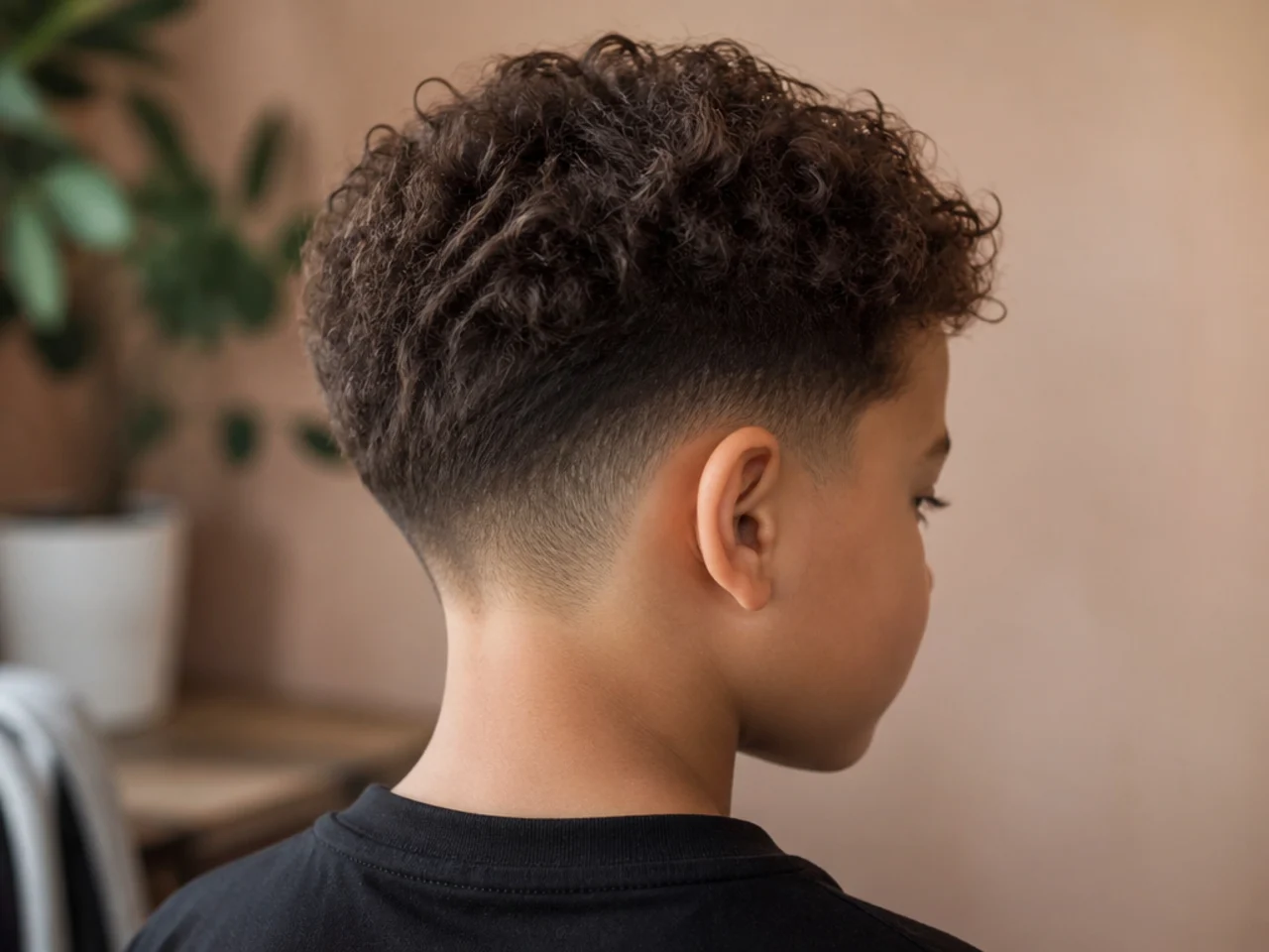 A young boy with a taper and a natural front hairline