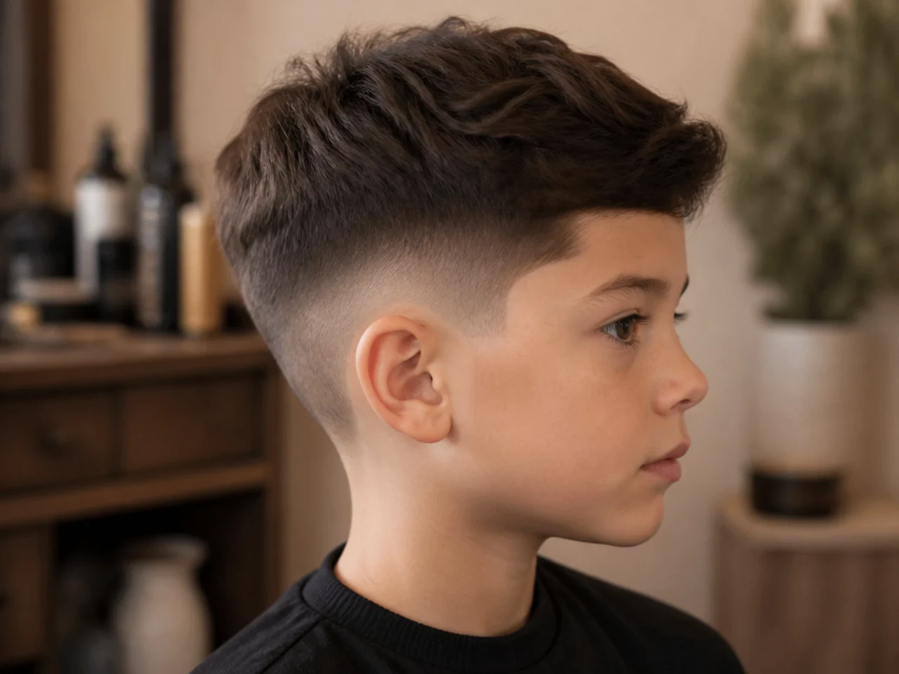A boys haircut photographed three weeks after it was cut