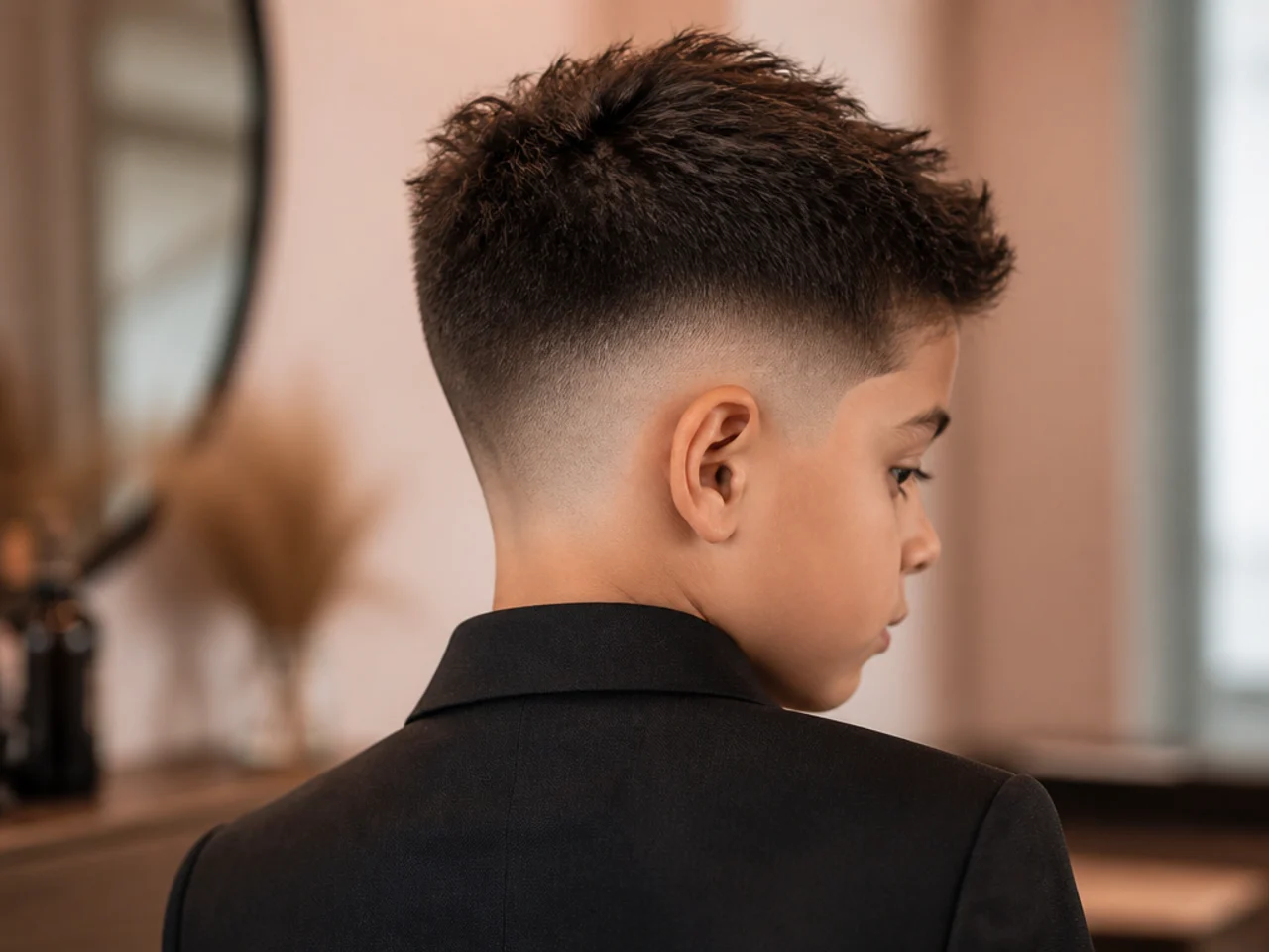 A sharp fresh fade on a boy before an occasion