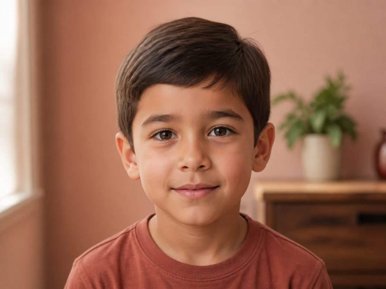 A simple one-length boys haircut at four weeks