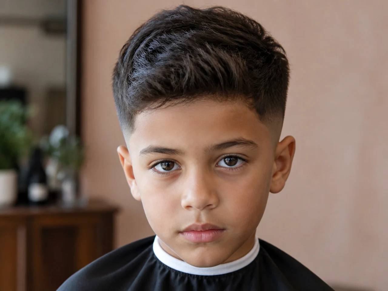 A grown out fade at six weeks on a boy