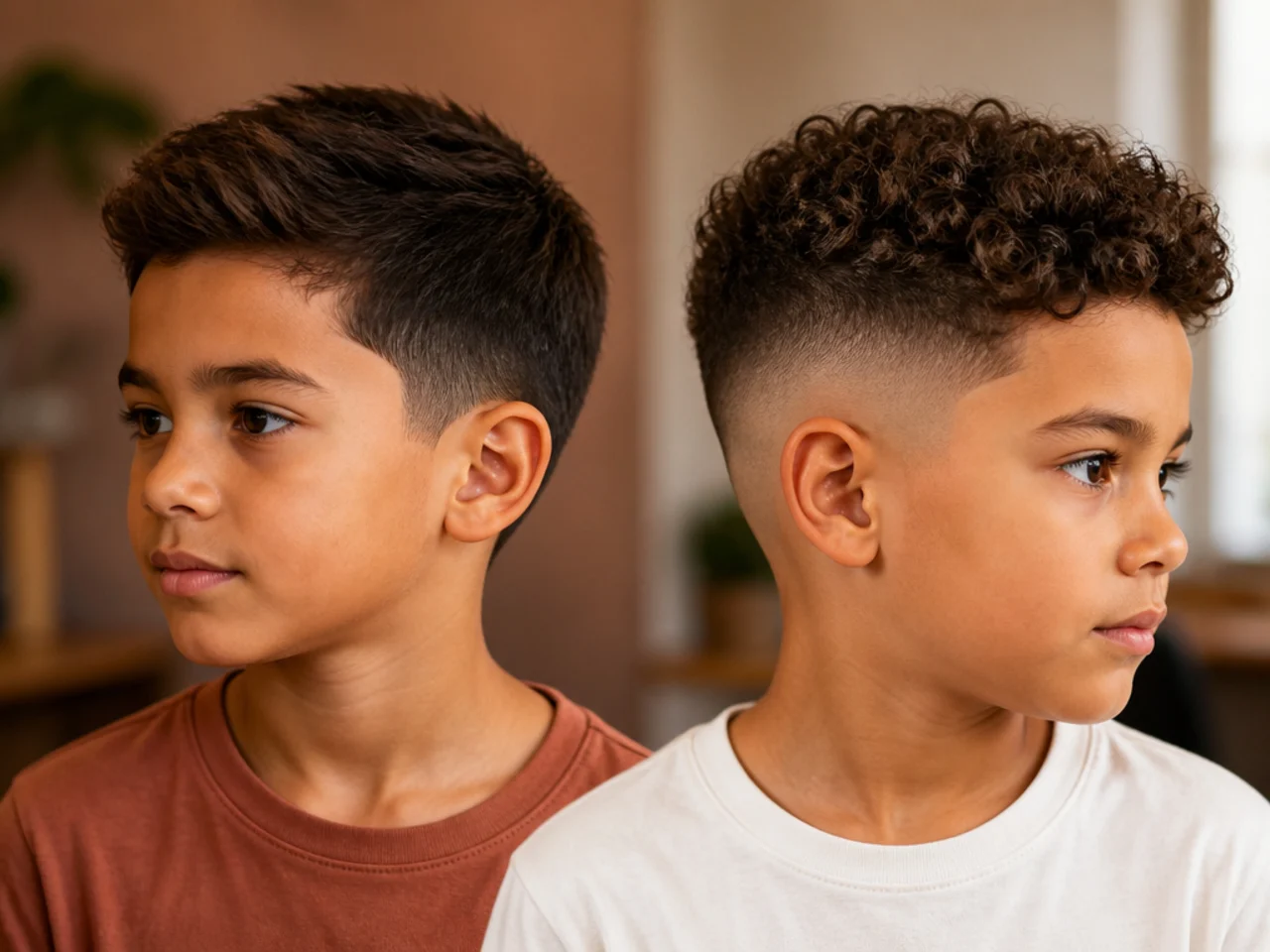 Side view of a boys taper compared with a fade
