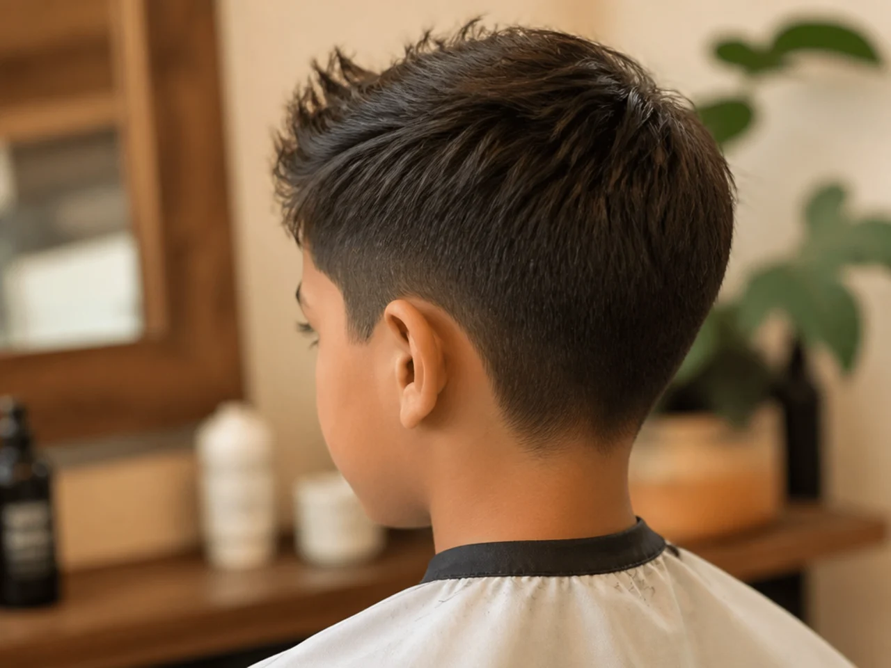 A young boy with scissor-cut sides