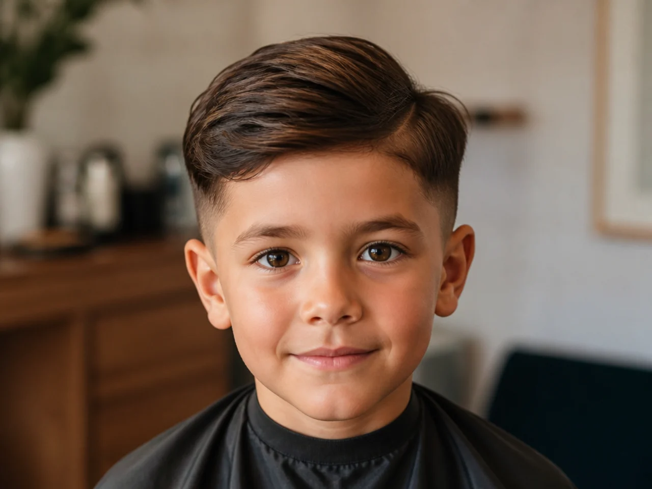 A young boy with a soft taper and no hard line