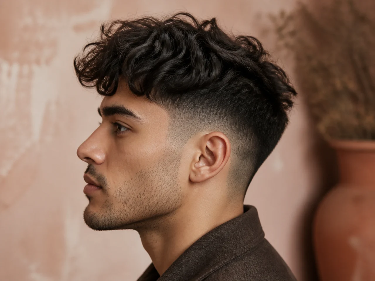 An air-dried haircut with irregular texture