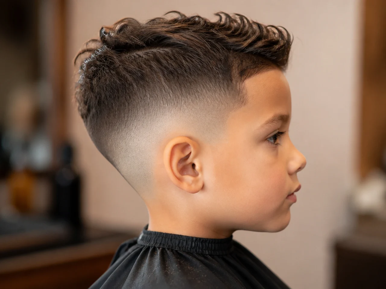 Side view of a toddler with a soft tapered side and a shaped top