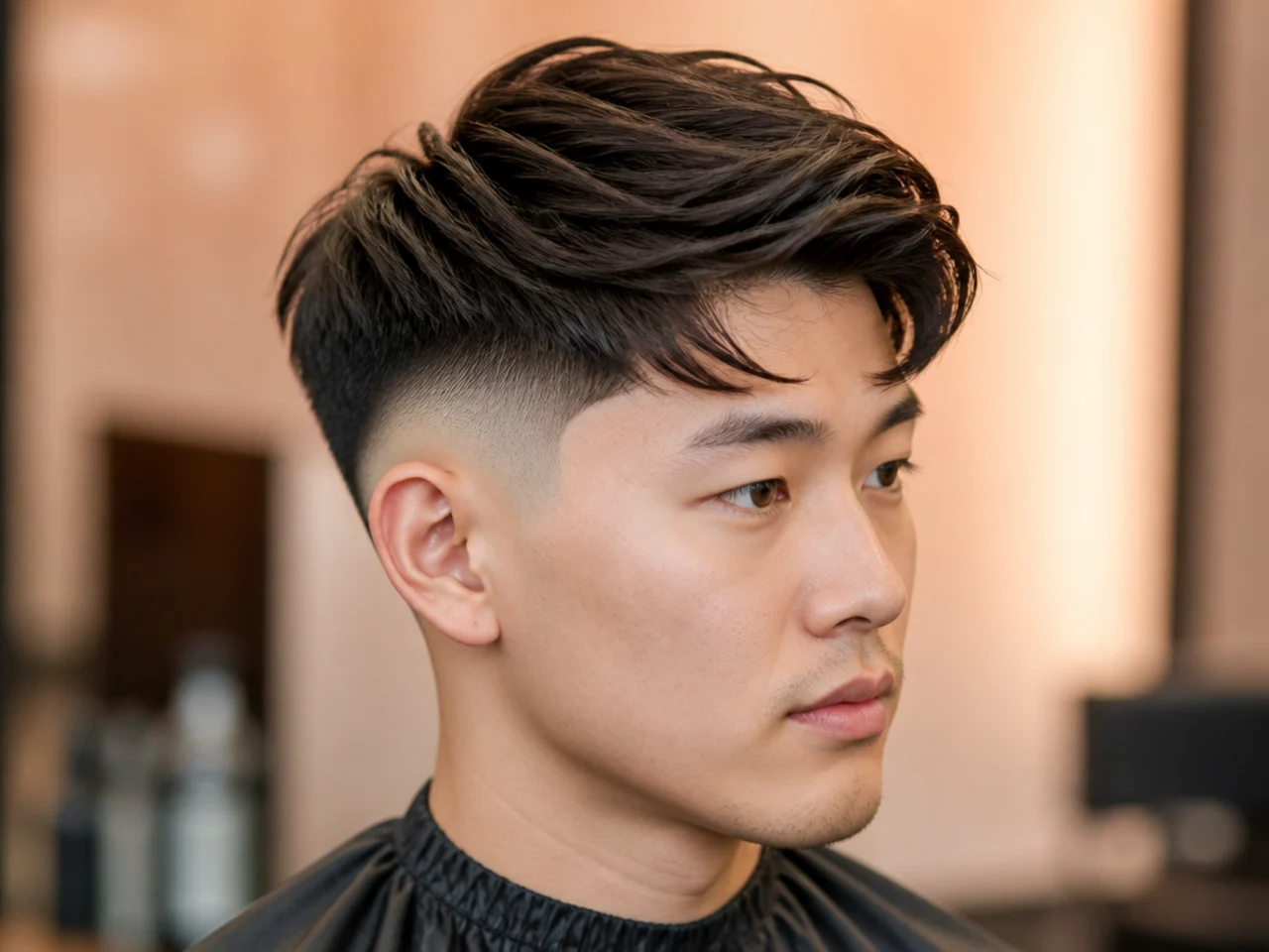 Two block comma with a high skin fade climbing to the parietal ridge for maximum graphic contrast