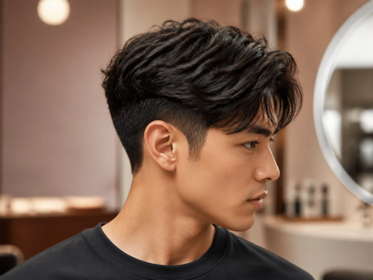 Korean two block styling essentials — round brush matte cream hairdryer nozzle and light hairspray on warm cream surface