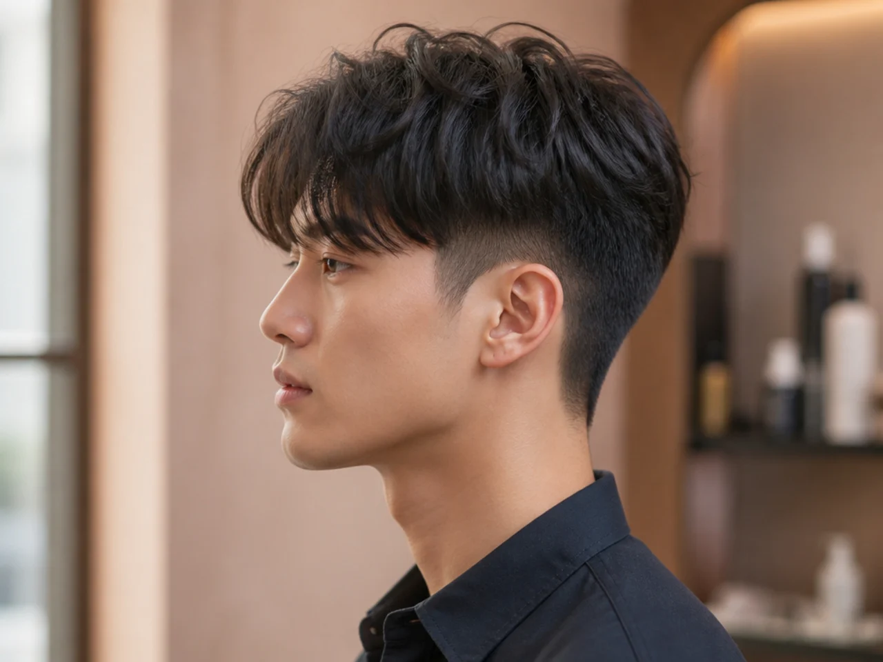 Editorial lineup of Korean men wearing different two block haircut variations