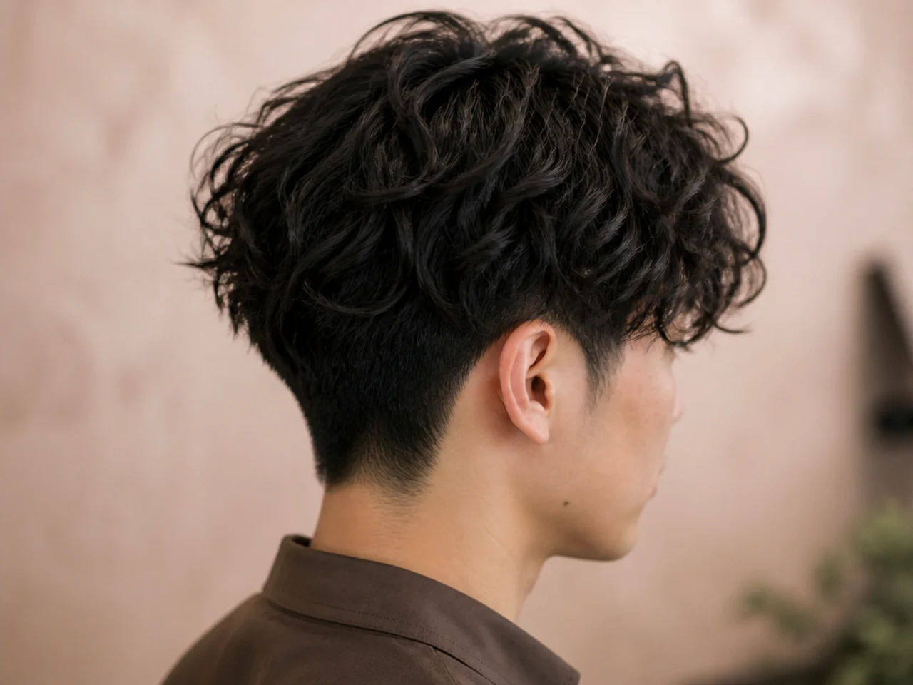 A perm on thick hair over a two block