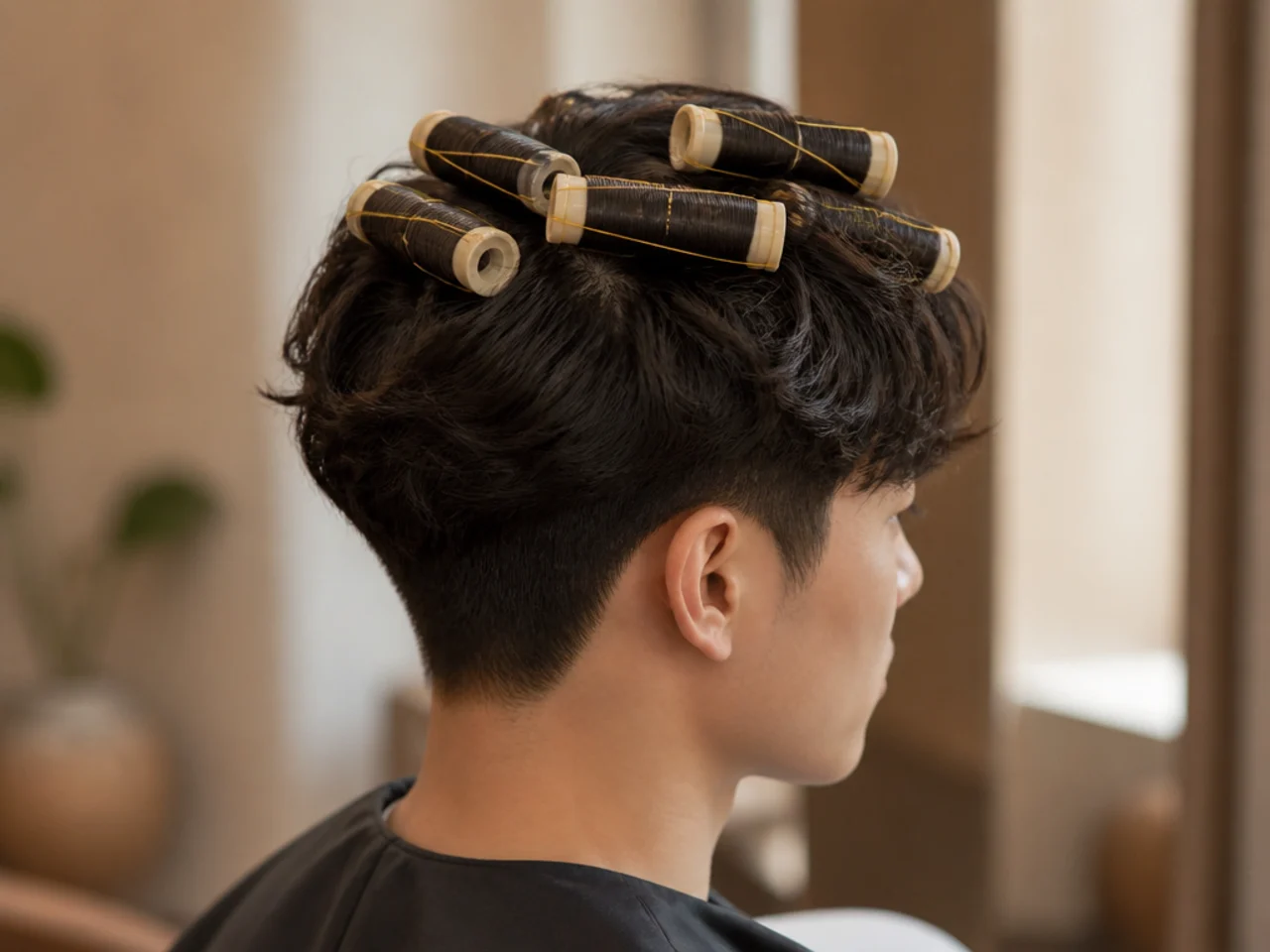 Large perm rods used for a soft volume perm