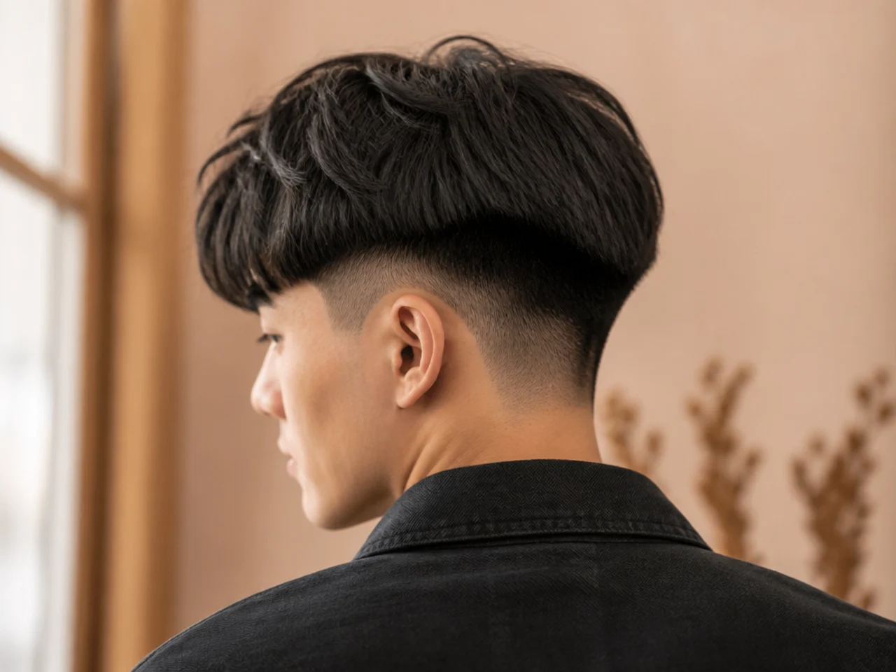 A blended fade rather than a disconnected cut
