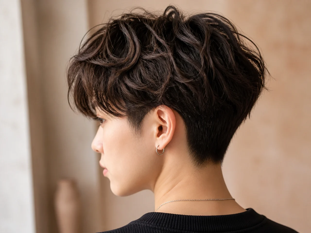 A two block on wavy hair