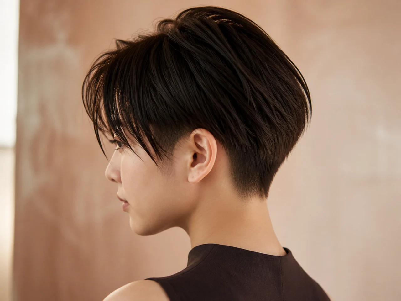 A two block on straight hair