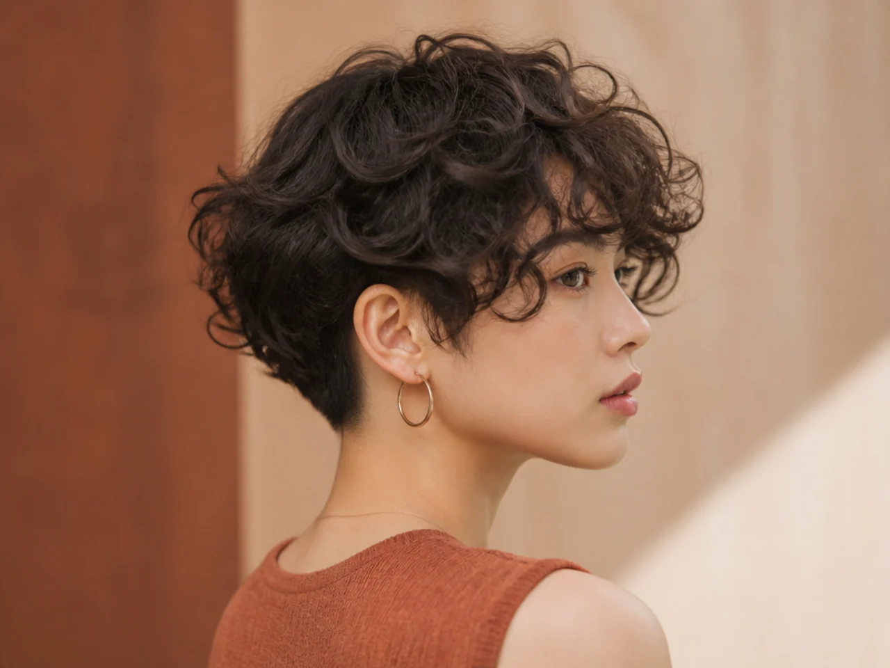 A two block on curly hair