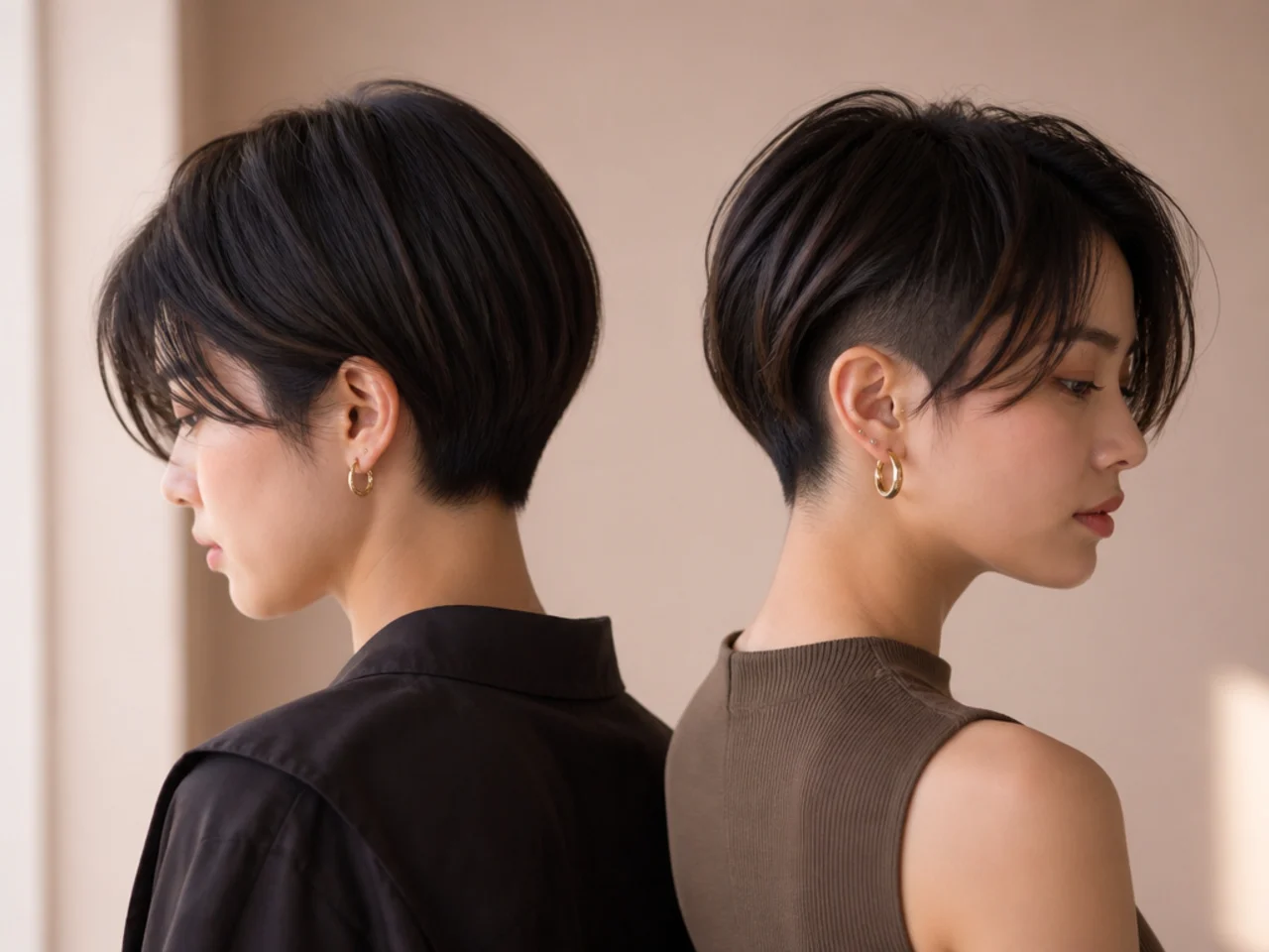 A low nape line compared with a higher side line