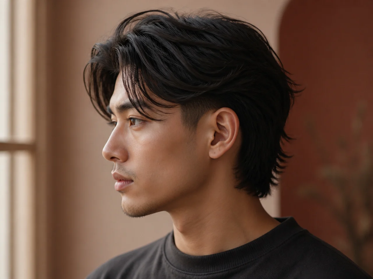 Long two block taper fade with five inches on top and a tapered fade near the neckline