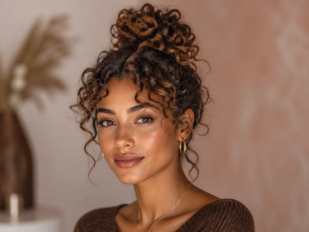 Curly Topknot