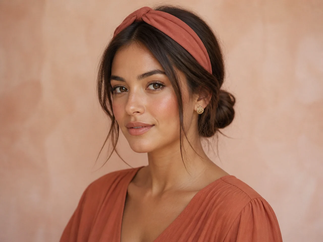 Low Bun With A Headband updo for medium hair
