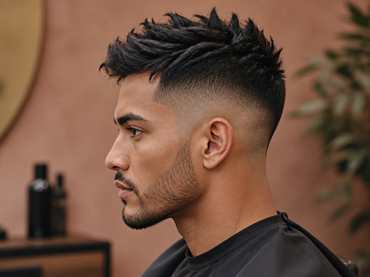 Reference board pinning up six warrior haircut references — Norse, Spartan, Samurai, Roman, Celtic, and braided undercut