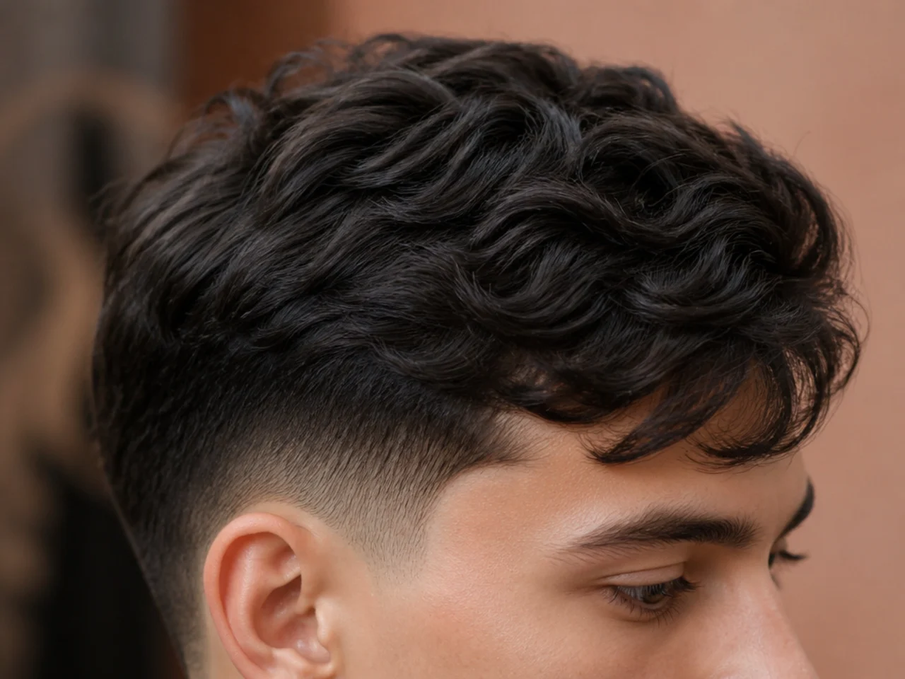 A man with fine wavy hair
