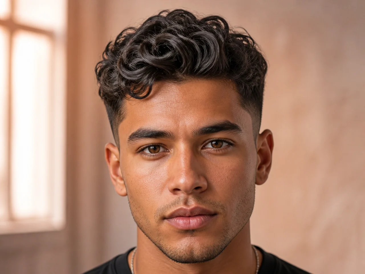 A man with coarse wavy hair