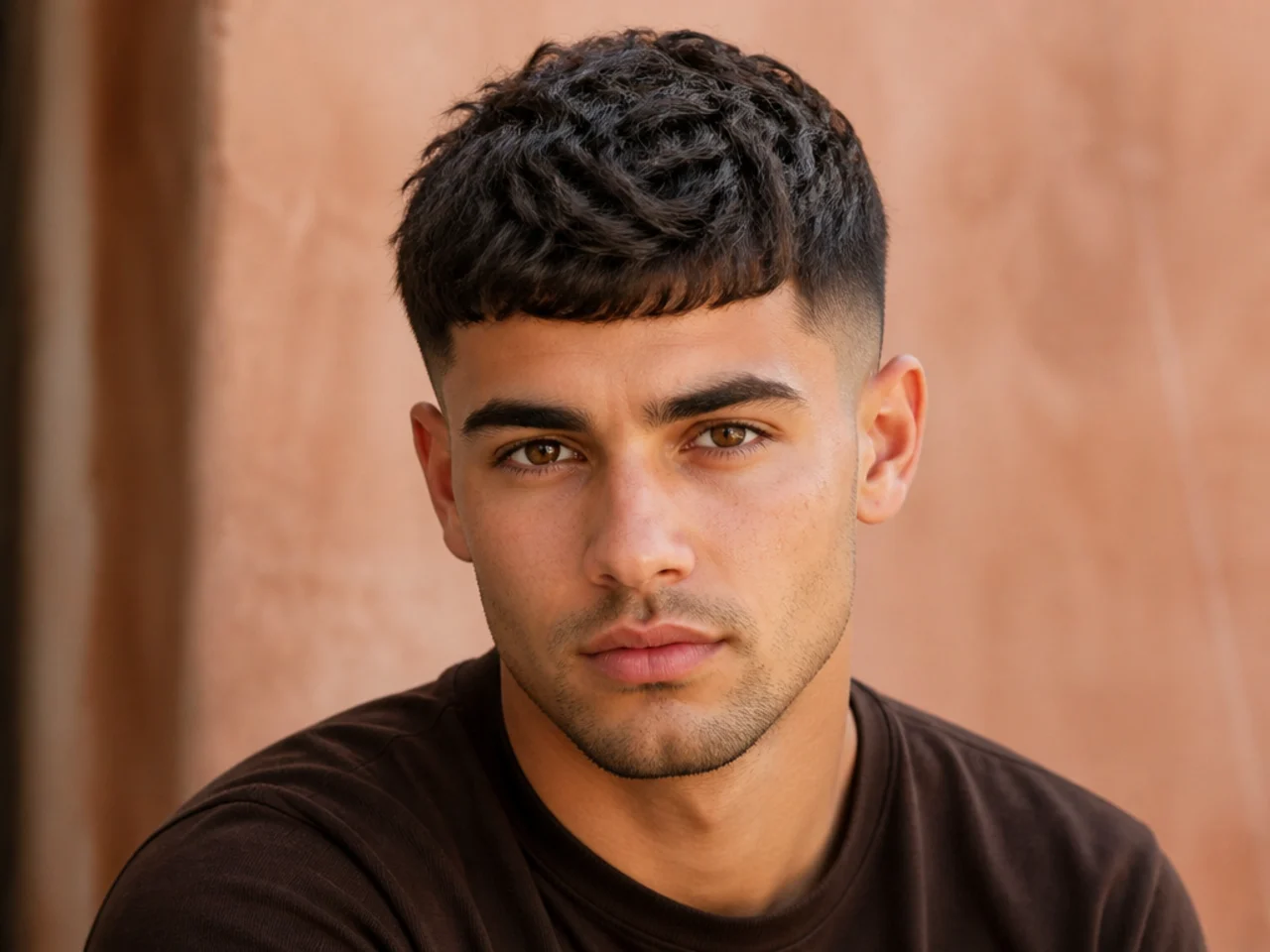 A man with a textured crop on wavy hair