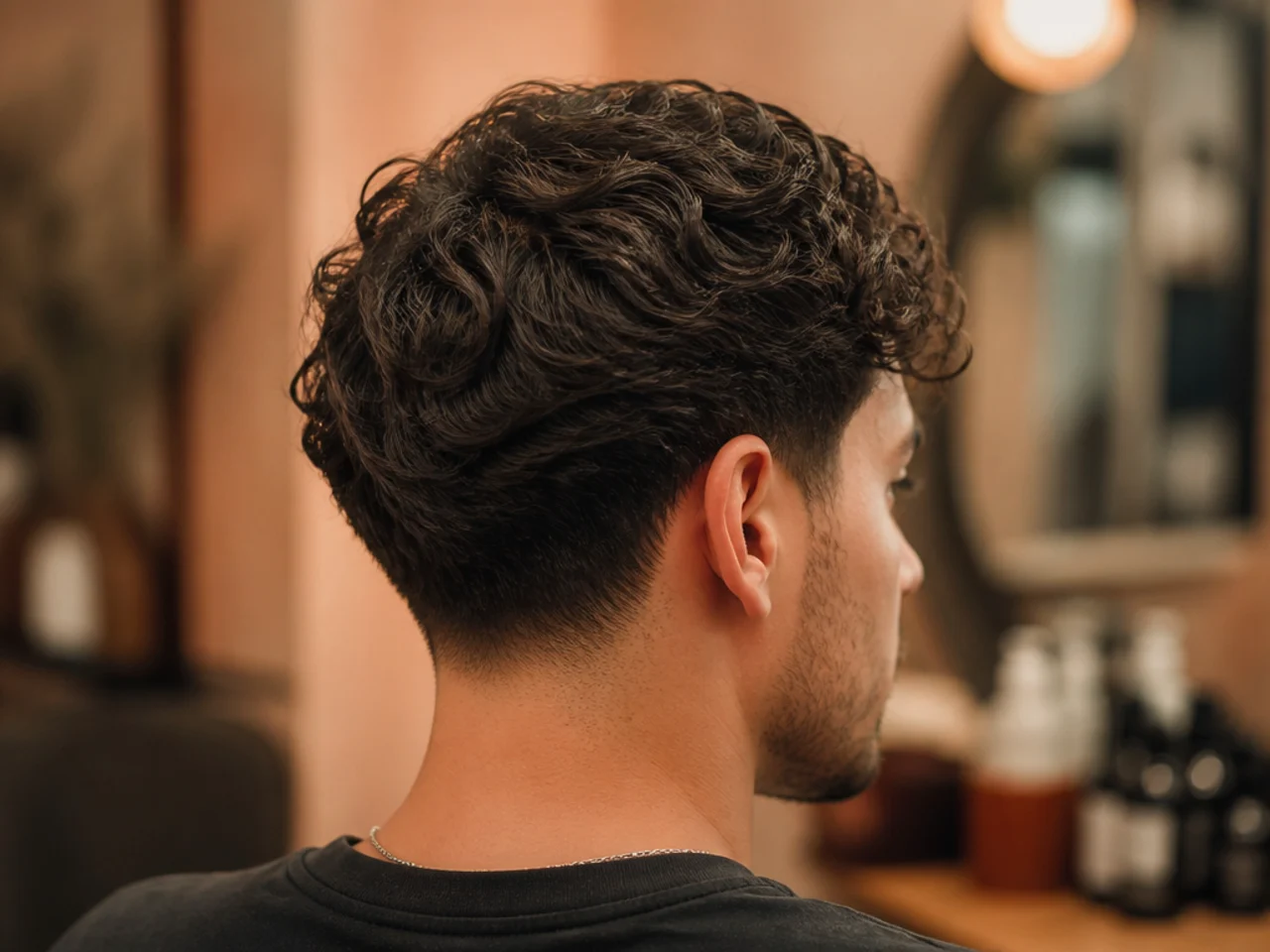 A man's wavy haircut six weeks after cutting