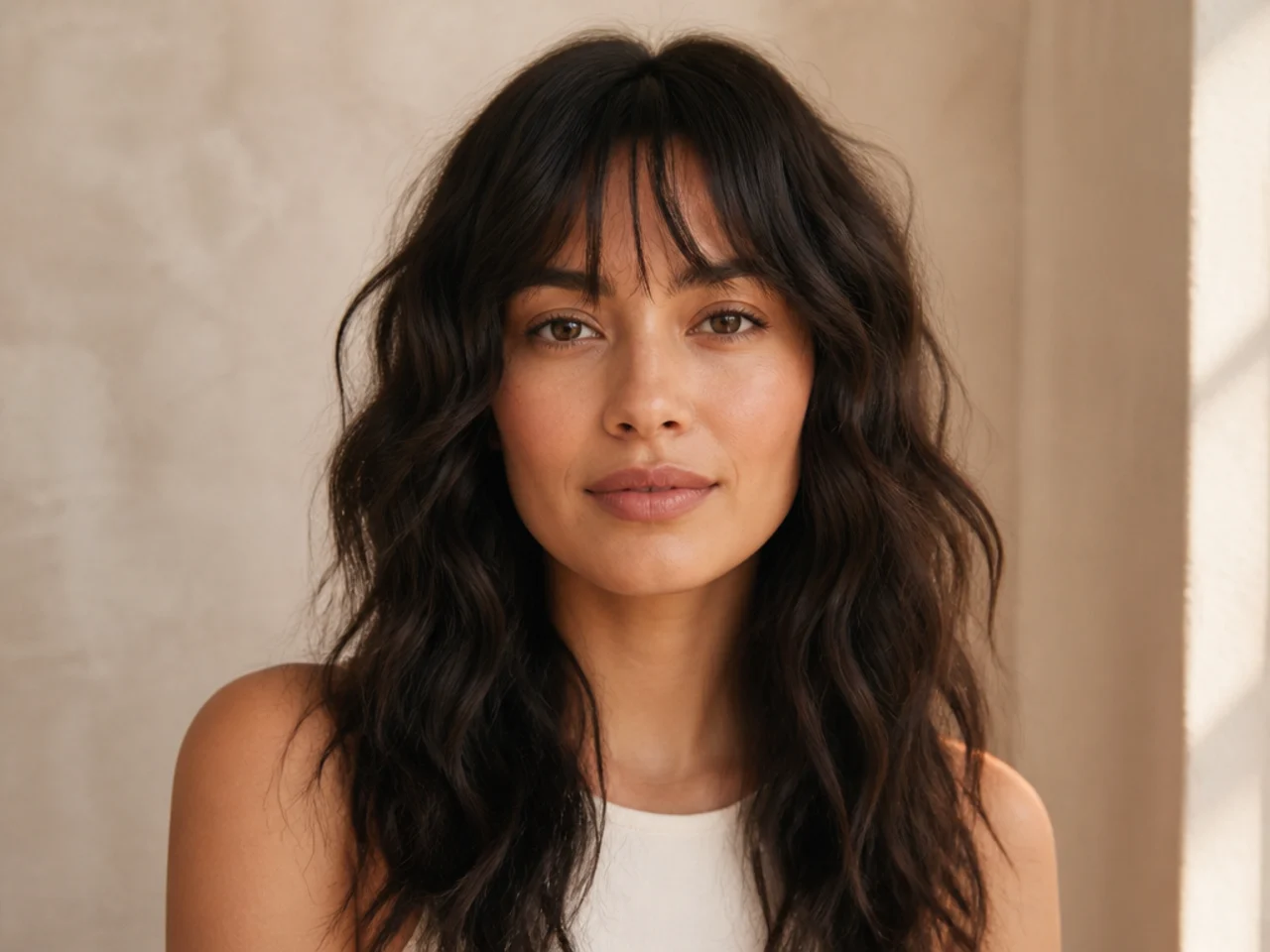 Piecey separated wavy bangs