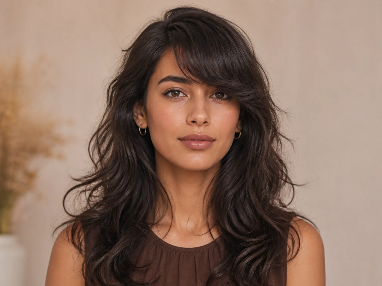 A wavy fringe swept fully to one side