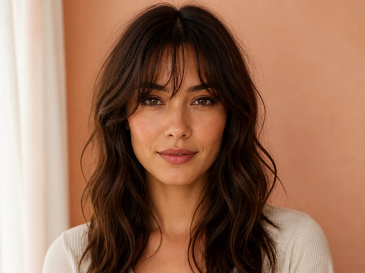Light wispy wavy bangs