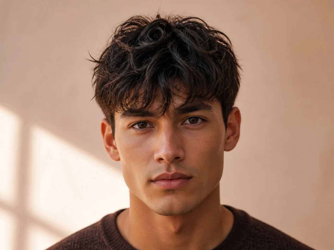 A salt-sprayed wavy fringe left to air dry
